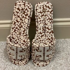 Tory Burch Floral Double T Sport Slide Sandals